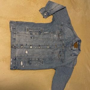 American Eagle Distressed Oversized Denim Jacket